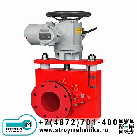 Электрический пережимной шланговый клапан (пинч-клапан) GJE41 фланцевый для шламов, пульп и абразивных суспензий