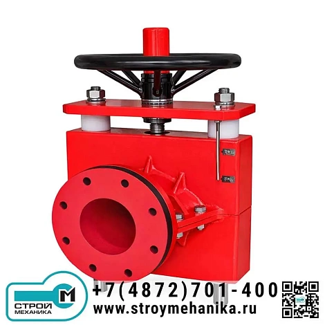 Ручной пережимной шланговый клапан (пинч-клапан) GJE41 фланцевый, полнопроходной, для шламов, пульп и абразивных суспензий