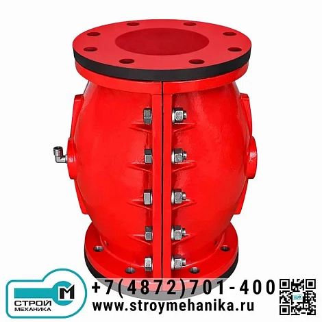 Пережимной шланговый клапан (пинч-клапан) GJ643 фланцевый - для абразивных и волокнистых сред